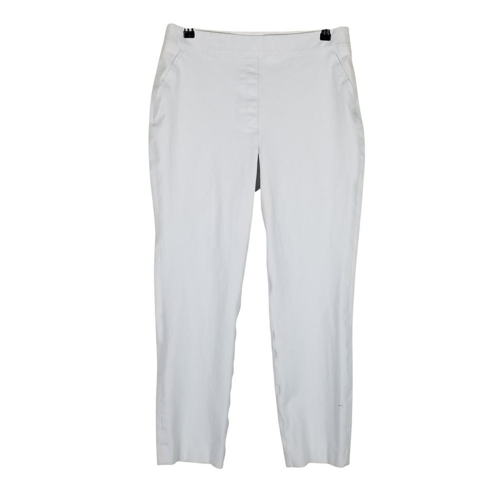 Spanx The Perfect Pant Women Large White Slim Straight Stretch Pull On 106s